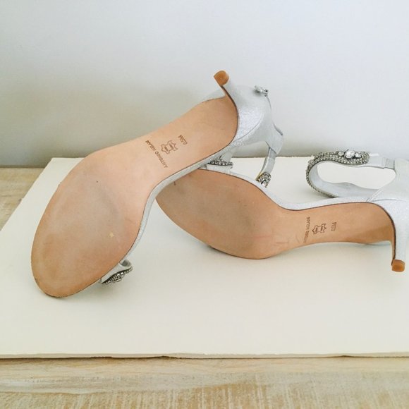 ANTONIO MELANI Sadina Silver Sand Rhinestone Prom/Homecoming Stiletto Sz 8.5 - Picture 2 of 5